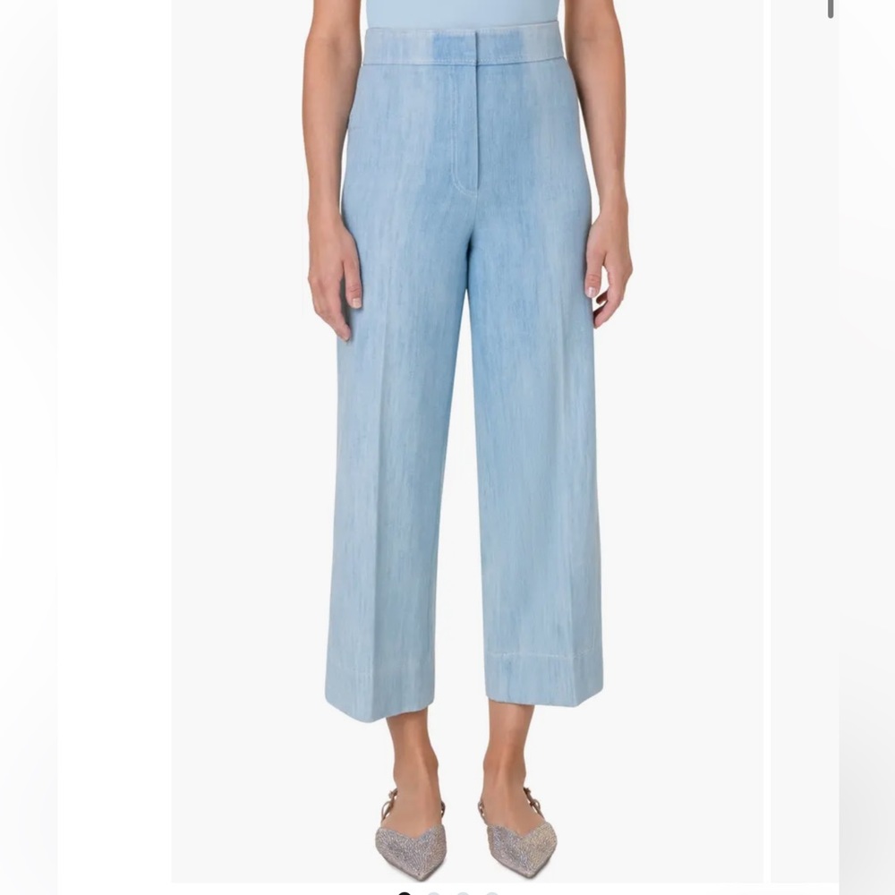 Akris Punto Light Blue Wide-Leg Trousers